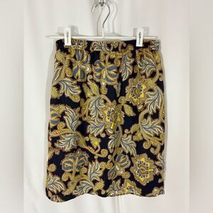 LOFT Blue Floral Print Skirt